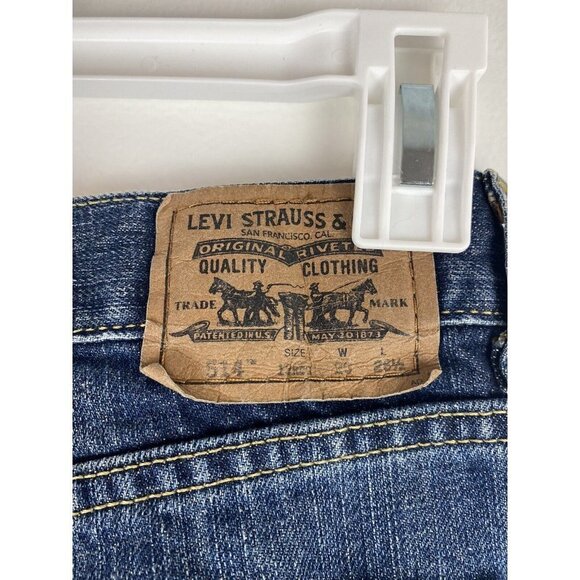 Levi’s Womens 514 Slim Straight Jeans Size 12 Dark Wash Y2K Mid Rise - Picture 4 of 10